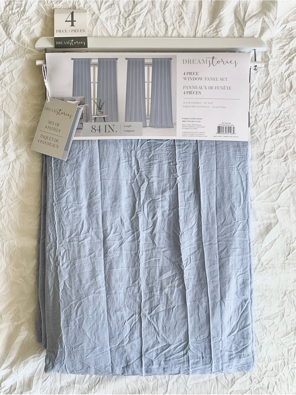 💕Dream Stories Set of 4 Curtain Panels 84 inch length Maven Blue Dusk